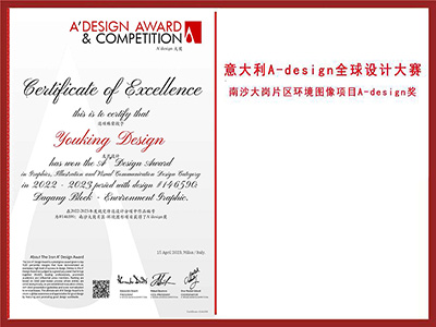 友昆標(biāo)識(shí)-意大利A-design全球設(shè)計(jì)大賽 南沙大崗片區(qū)環(huán)境圖像項(xiàng)目A-design獎(jiǎng)