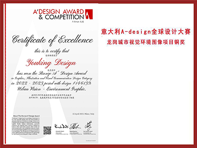友昆標(biāo)識(shí)-意大利A-design全球設(shè)計(jì)大賽龍崗城市視覺環(huán)境圖像項(xiàng)目銅獎(jiǎng)